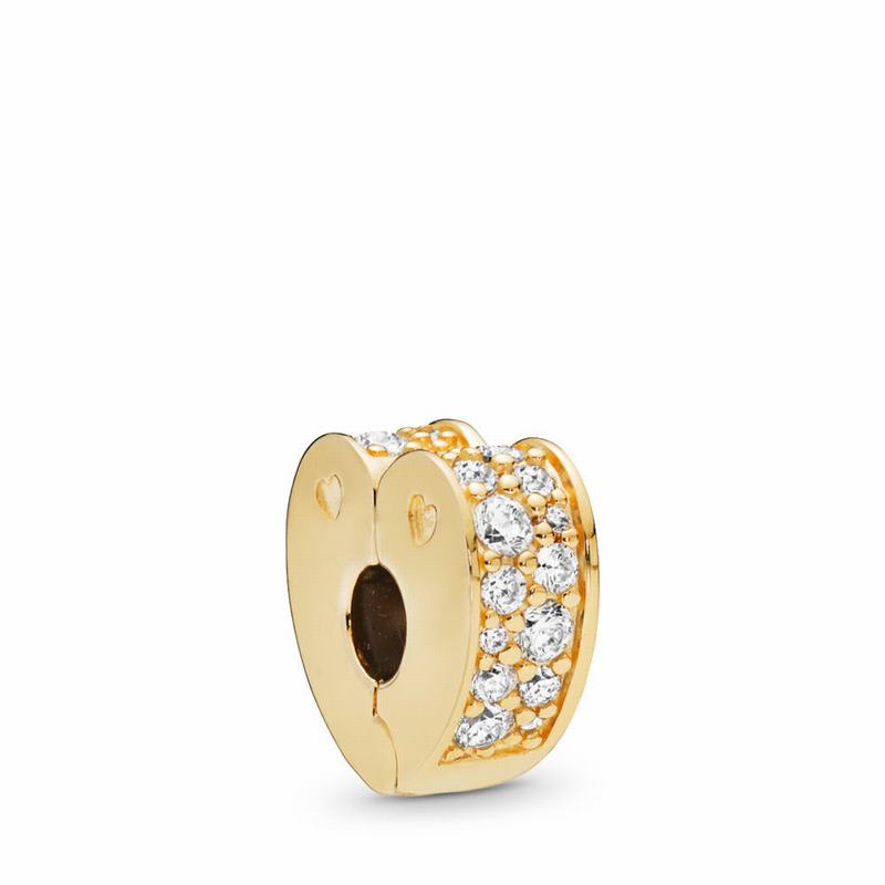 Pandora Shine™ Sparkling Arcs of Love Clip Charm NZ Sale, 18ct Gold Plated (795384-CRI)